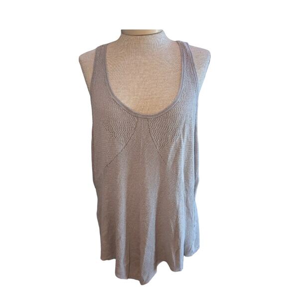 Women's Prana Devi Open Knit Racer Back Tank Top Gray Size XL - Picture 1 of 5